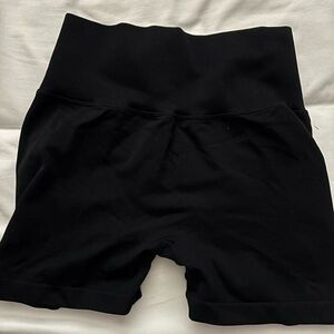 Black biker shorts with scrunch in the back